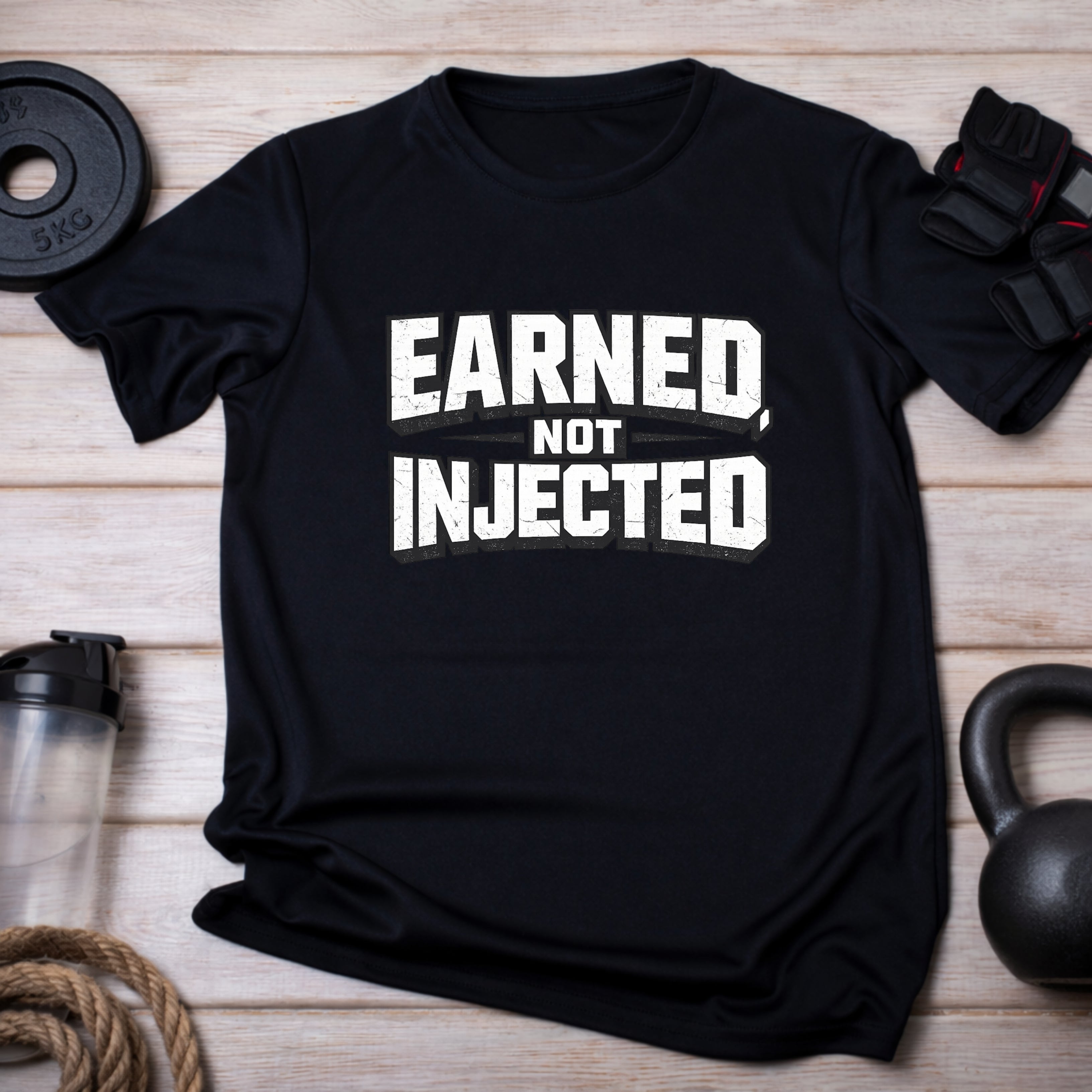 💪Earned, Not Injected - Printed tshirt