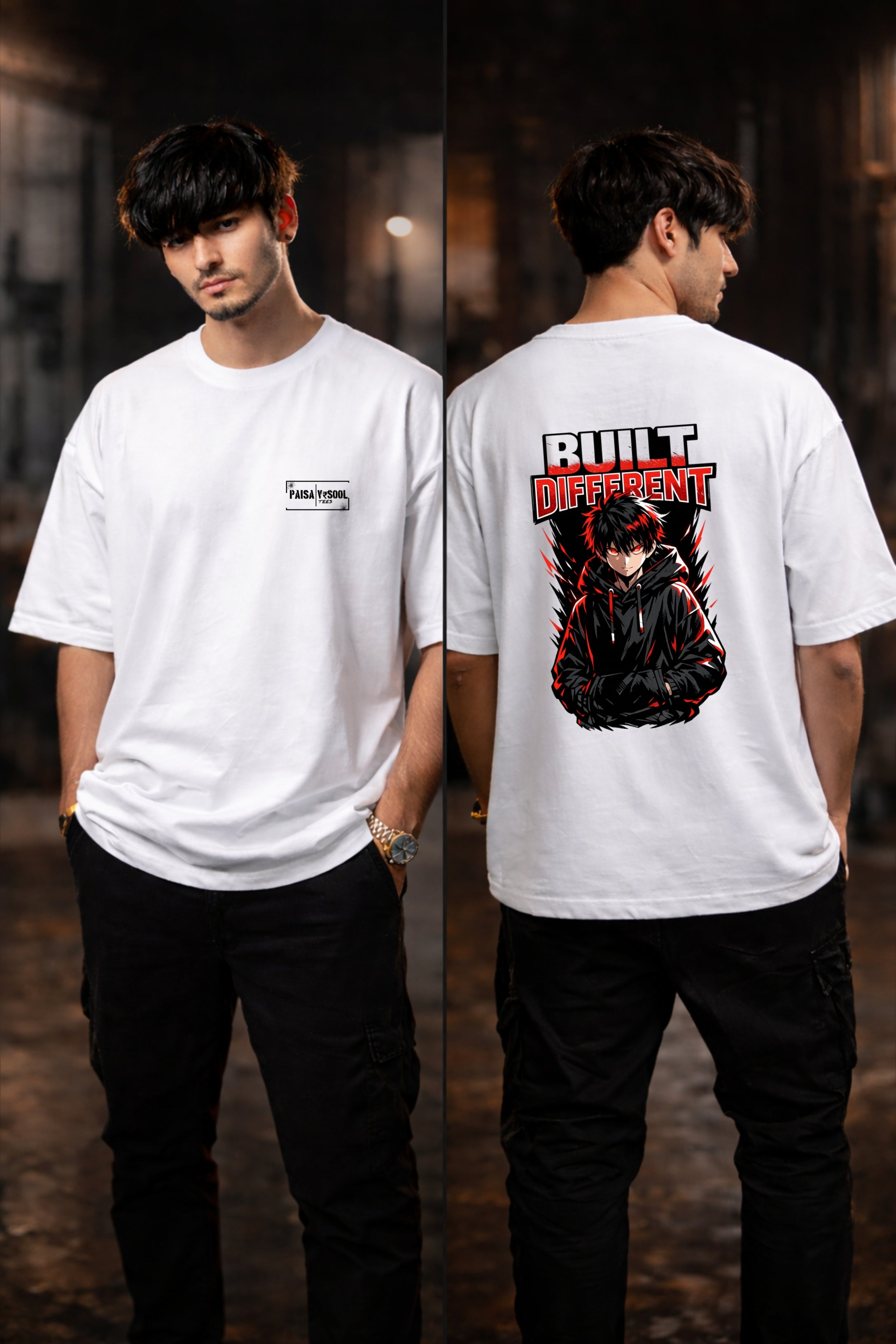 Built Different – Anime Streetwear Oversized T-Shirt